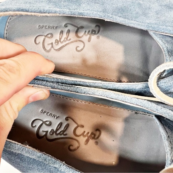 Sperry Gold Cup Cheshire Captain's Oxford Suede Blue Mens 10 Preppy Classicic - Picture 8 of 9